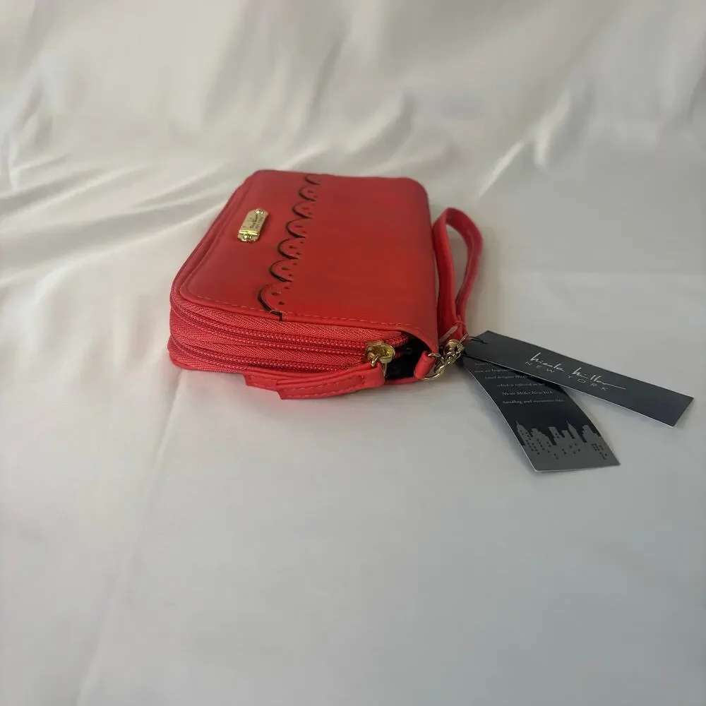 Nicole Miller Poppy Red Wristlet Zip Wallet Clutch NWT NY8605 - Picture 6 of 11